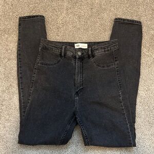 Zara Charcoal Denim HIGH RISE STRETCH JEGGING Pants